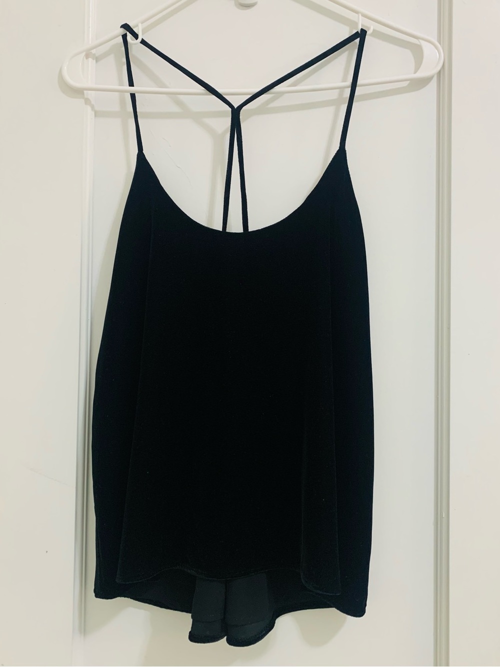 ZARA Black Velvet Strappy Cami - NWOT